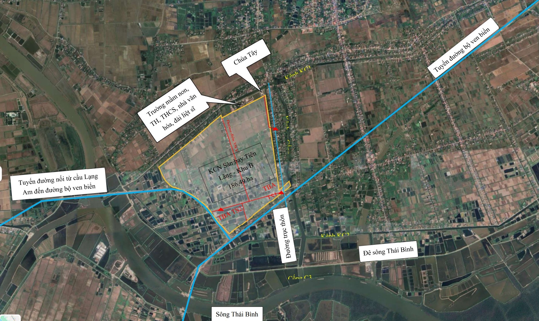 Vị trí KCN Sân bay Tiên Lãng – khu B. (Nguồn:Chủ đầu tư).